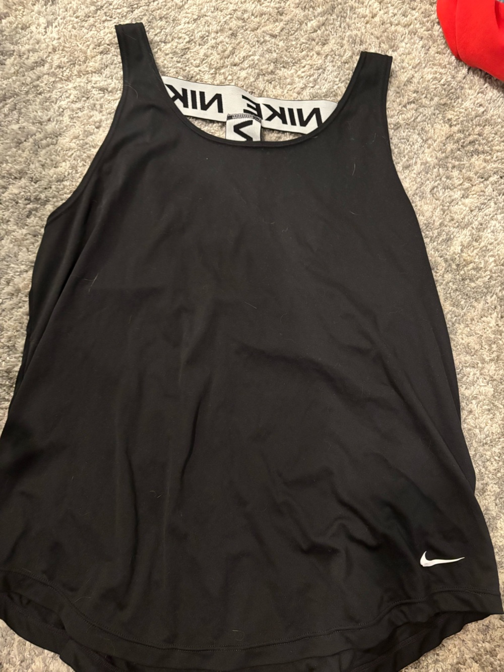 Nike Black Athletic Tank with White Swoosh